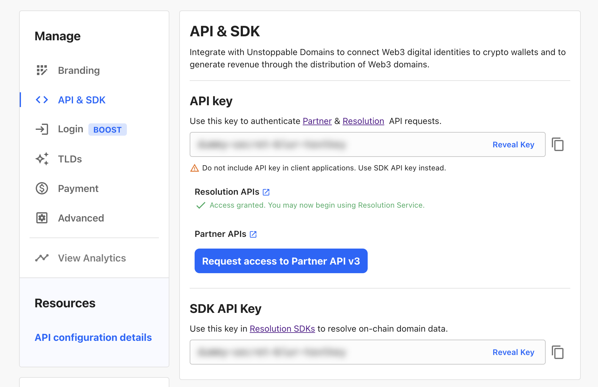 API Panel