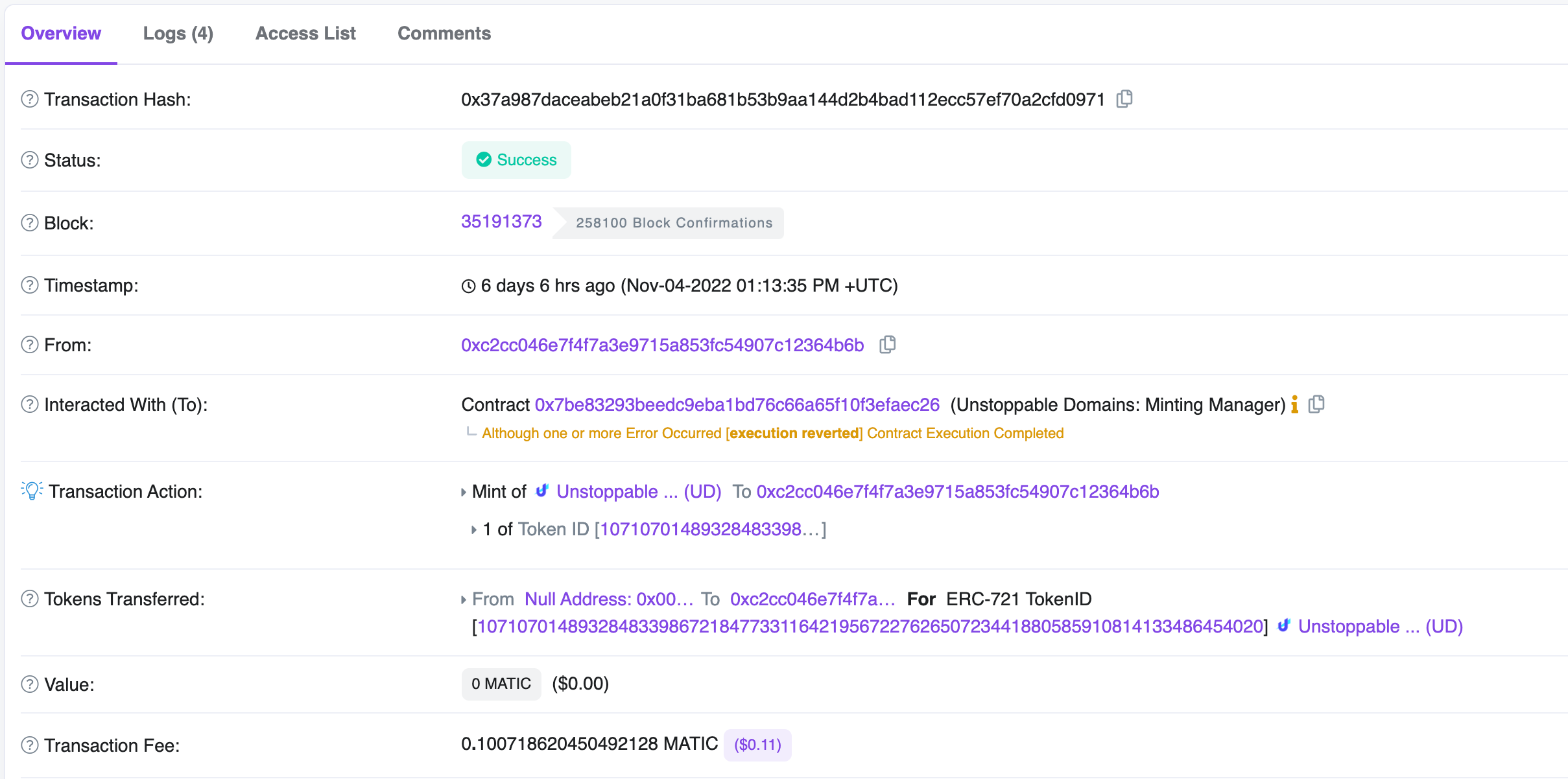 polygonscan transaction details